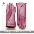 women fancy pink bridal dress leather gloves